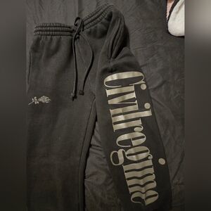 Black Fleece-Lined Sweatpants
